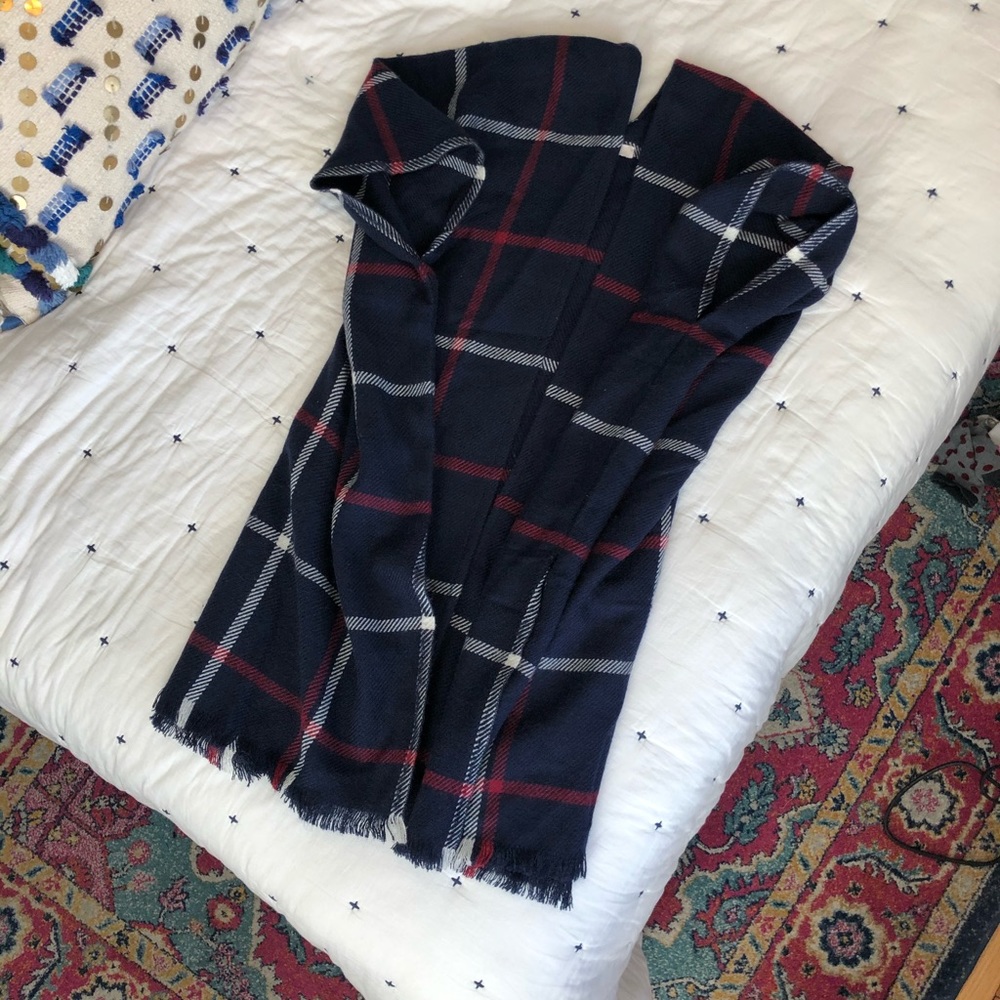 Plaid Blanket Poncho